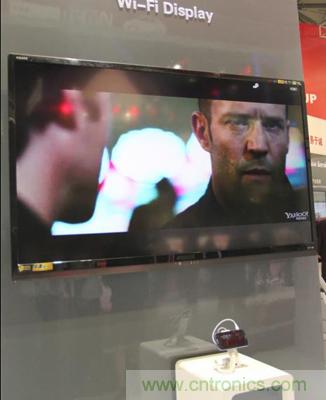 圖3：聯(lián)芯LC1811 的"WiFi Display"（同步無(wú)線輸出高清視頻）性能演示。