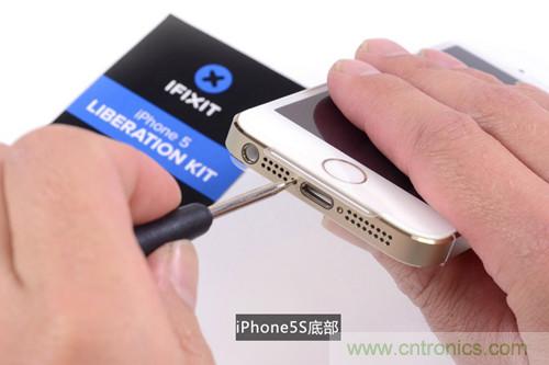 土豪金iPhone 5S拆解：內(nèi)部結(jié)構(gòu)升級，維修難度增加