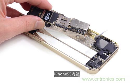 土豪金iPhone 5S拆解：內(nèi)部結(jié)構(gòu)升級，維修難度增加
