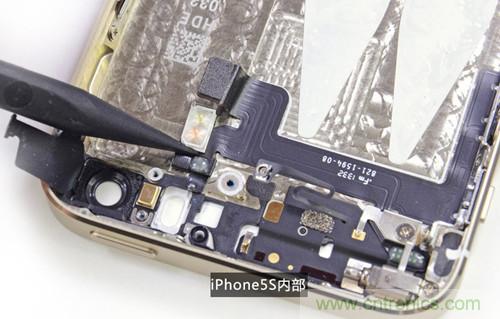 土豪金iPhone 5S拆解：內(nèi)部結(jié)構(gòu)升級，維修難度增加