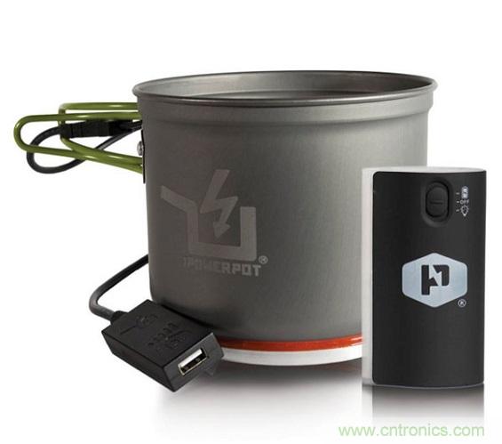 圖6：Powerpot設(shè)備利用熱源發(fā)電，使用者能一邊烹煮食物一邊為移動(dòng)設(shè)備充電。