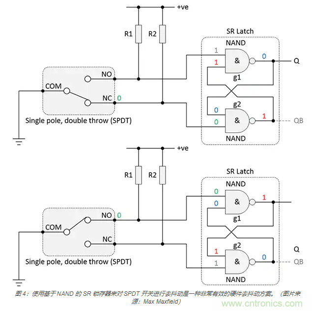 當(dāng)軟件去抖動不合適時，如何實現(xiàn)開關(guān)和繼電器硬件去抖動？